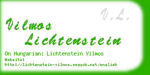 vilmos lichtenstein business card